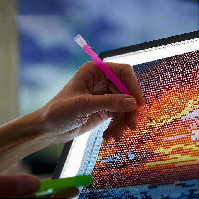 iVyne Rechargeable A4 Light Pad for Diamond Painting & Art Projects – LED Light Board with Diamond Art Accessories – Ultra-Thin & Portable Diamond Dot Light Board, Perfect for Artists - Black-BubblyBeeBaby