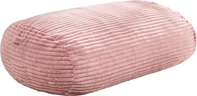 Hobestluk 5FT Bean Bag Chairs Adult Bean Bag with Portable Handle Comfy Large Bean Bag Lounge Chair with Removable Cover for Living Room Bedroom (Stripe Pink, 5FT)-BubblyBeeBaby