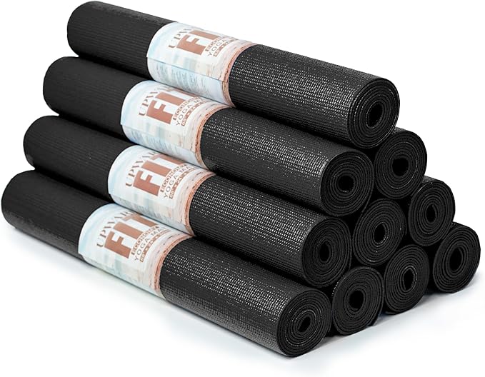 10 Pack Economy Yoga Mat, 68" x 24" Non Slip Exercise Mat, 3mm Thick Gym Mat, Bulk Non Toxic Yoga Mats for Home Workout and Studios-BubblyBeeBaby
