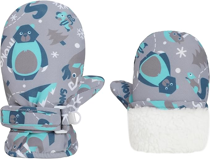 Toddler Gloves Kids Mittens Winter Warm Lined Fleece Gloves Waterproof Snow Baby Mitten for Boys Girls-BubblyBeeBaby