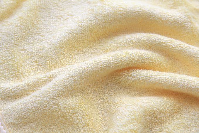 HIPHOP PANDA Baby Washcloths, Rayon Made from Bamboo - 2 Layer Ultra Soft Absorbent Newborn Bath Face Towel - Reusable Baby Wipes for Delicate Skin - Yellow, 6 Pack-BubblyBeeBaby
