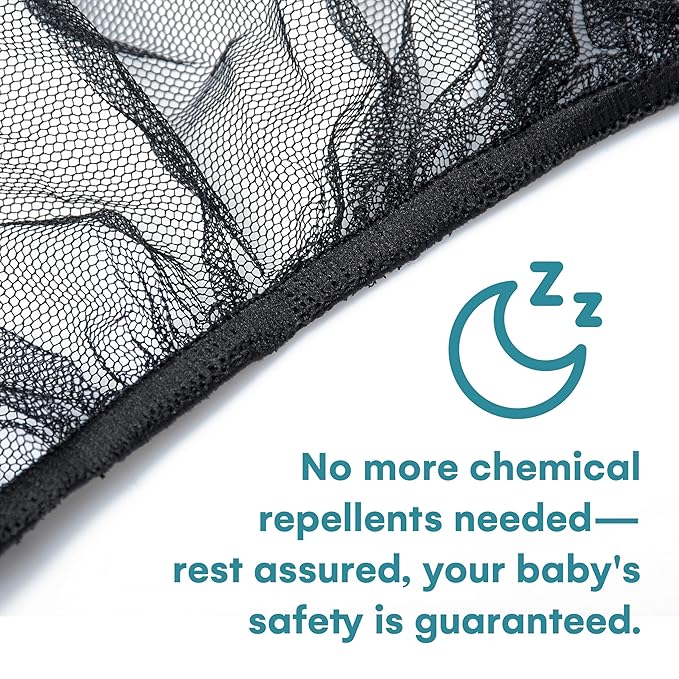Enovoe Mosquito Net for Stroller - Bug Net for Stroller - Black Breathable Durable Polyester Mesh - Fits Strollers, Bassinets, Cradles, Playards - Pack N Plays Mini Cribs - Machine Washable-BubblyBeeBaby