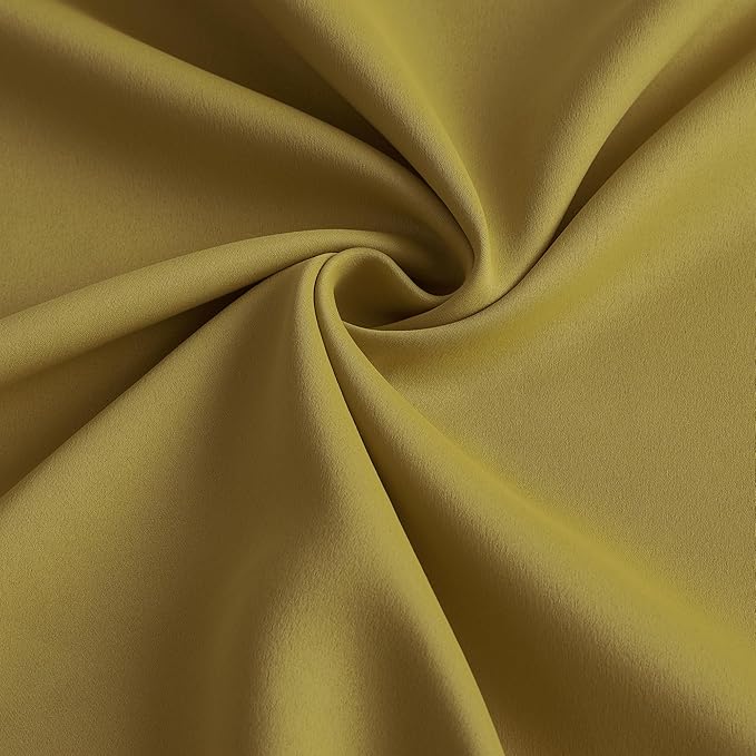 KEQIAOSUOCAI Yellow Pinch Pleated Curtains 45 Inch Length 2 Panels Set Noise Cancelling Window Drapes for Nursery Bedroom Living Room 40x45-BubblyBeeBaby