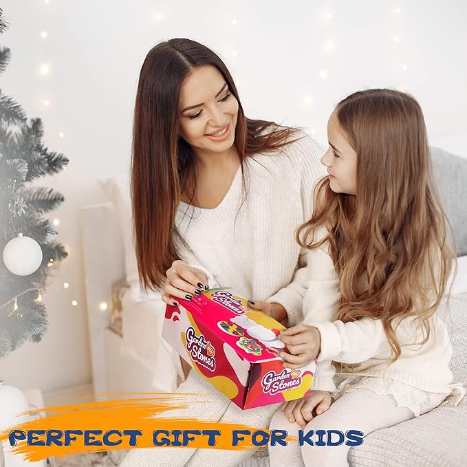 IFLOVE Paint Your Own Stepping Stones for Kids Craft Kits,Arts and Crafts for Kids Ages 4-8,5 Pack Painting Crafts for Girls Ages 8-12,Outdoor Toys Art Supplies Toddler Birthday Gift (Multicolored)-BubblyBeeBaby