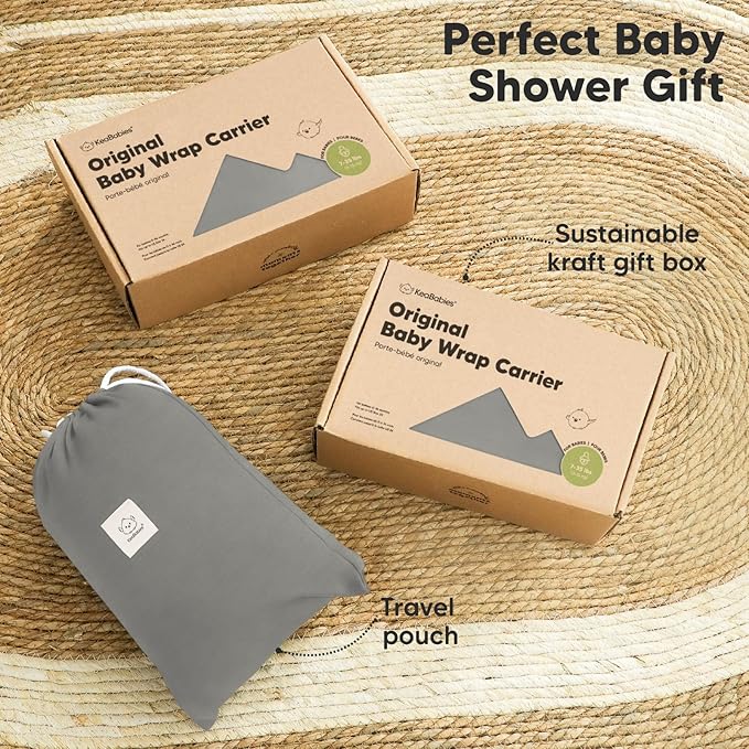 KeaBabies Baby Wrap Carrier - All in 1 Original Baby Carrier Newborn to Toddler Sling, Easy to Wear, Hands Free Bonding, Lightweight, Breathable Infant Wraps (Graphite)-BubblyBeeBaby