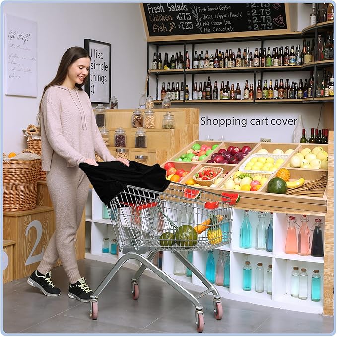 Car Seat Covers for Babies - Multi- use Nursing Carseat Canopy, Breastfeeding Covers, Baby Shower Gifts for Boys and Girls (Pure Black)-BubblyBeeBaby