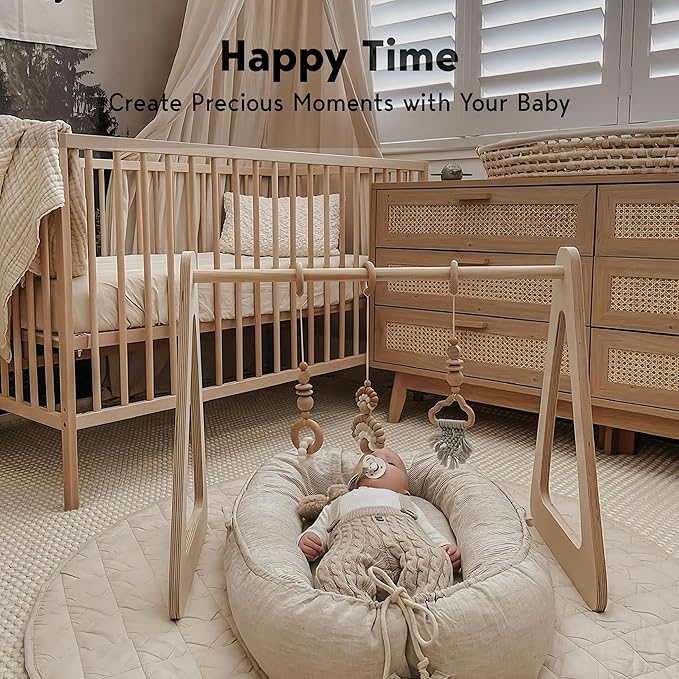 Infant Lounger, Baby Nest Cover for Baby Girls & Boys, Newborn Essentials for Baby 0-12 Months, 100% Cotton Breathable, Co Sleeper Portable Travel Bed (LavenderBlush, Cotton)-BubblyBeeBaby