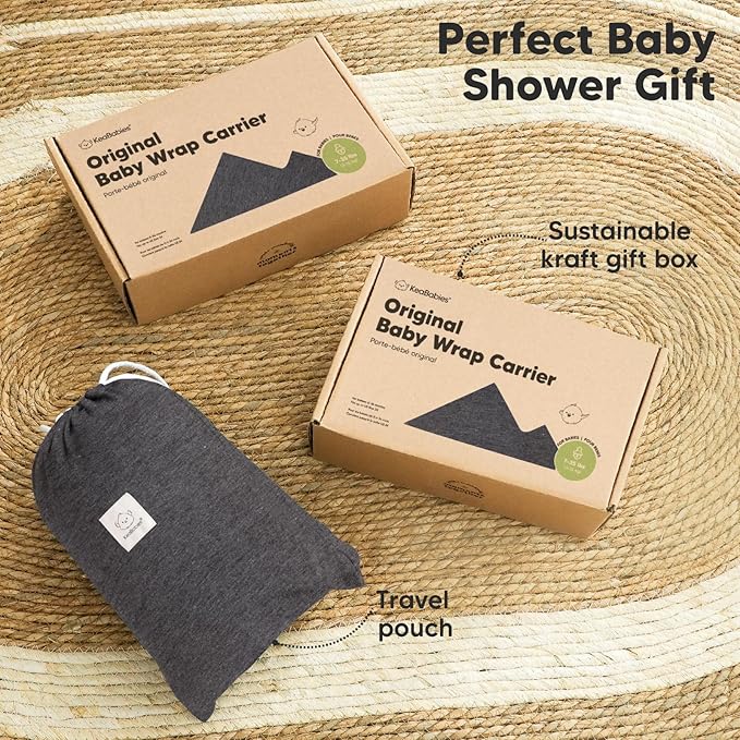 KeaBabies Baby Wrap Carrier - All in 1 Original Baby Carrier Newborn to Toddler Sling, Easy to Wear, Hands Free Bonding, Lightweight, Breathable Infant Wraps (Mystic Gray)-BubblyBeeBaby