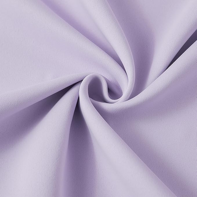 KEQIAOSUOCAI Pinch Pleats Lilac Curtains 92 Inches Long,Home Fashion Microfiber Thermal Insulated Solid Pleated Room Darkening Curtain for Bedroom (Lavender, 2 Panels, 40 Width by 92 Length)-BubblyBeeBaby