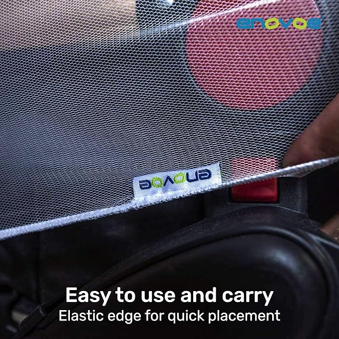 Enovoe Mosquito Net for Baby Stroller and Crib - Durable Mesh Bug Net Cover with Elastic Edge - Fits Strollers, Bassinets, Playards, and Mini Cribs - Travel Essential for Newborns - 63x64-Inch (White)-BubblyBeeBaby