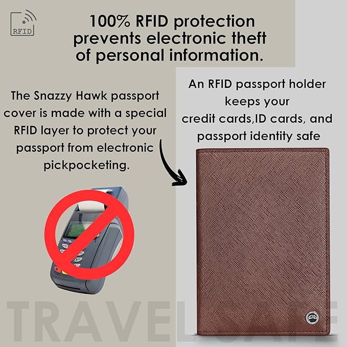 2 Passport Holder - Travel Essentials, RFID Blocking Wallet Credit Card Organiser, Plain Accessories Slim Cover For Men & Women-BubblyBeeBaby