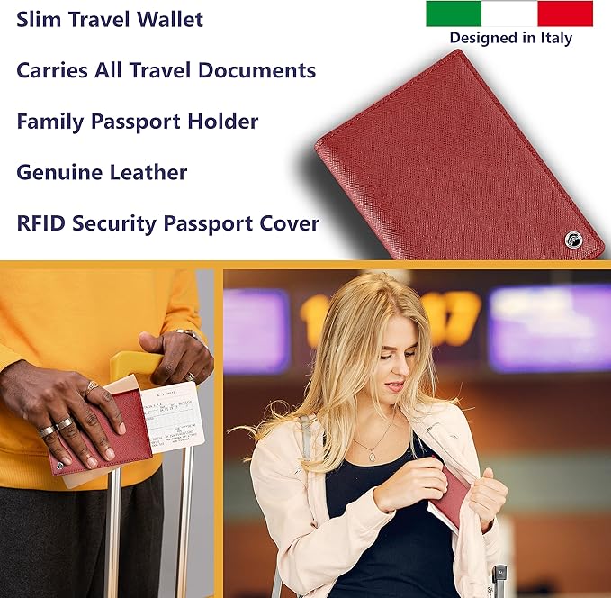2 Passport Holder - Travel Essentials, RFID Blocking Wallet Credit Card Organiser, Plain Accessories Slim Cover For Men & Women-BubblyBeeBaby