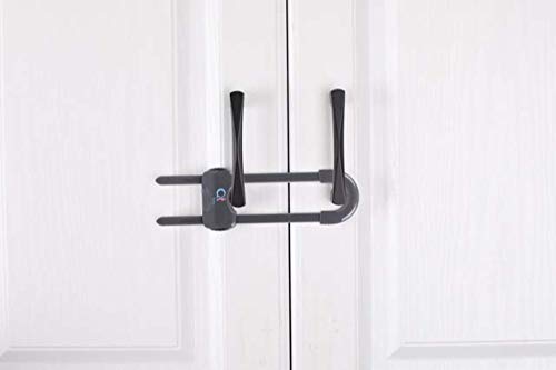 20 Pack - Baby Proofing Cabinet Locks Adjustable U Shaped Baby Safety Latches for Drawers, Fridge, Closet Modern Baby Proofing Cabinet Lock with Extra Secure Lock Buttons (Thunder Grey)-BubblyBeeBaby