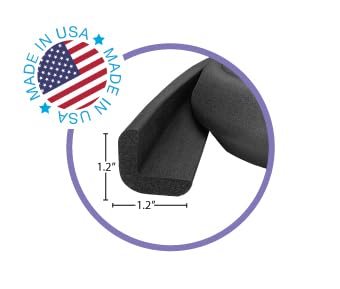 Kidkusion Baby Proof Edge Guards for Safety | Made in The USA | 36 Feet | Black | Edge Protectors for Furniture, Tables, Fireplaces | Heavy Duty Tape Included-BubblyBeeBaby