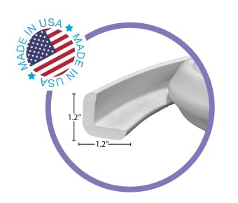 Kidkusion Baby Proof Edge Guards for Safety | Made in The USA | 12 Feet | Soft Gray | Edge Protectors for Furniture, Tables, Fireplaces | Heavy Duty Tape Included-BubblyBeeBaby