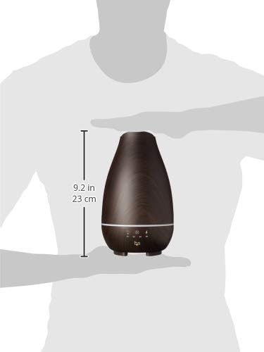 HealthSmart Essential Oil Diffuser, Cool Mist Humidifier and Aromatherapy Diffuser with 500ML Tank Ideal for Large Rooms, Adjustable Timer, Mist Mode and 7 LED Light Colors, Brown (Pack of 2)-BubblyBeeBaby
