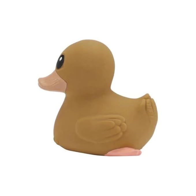 HEVEA Kawan Mini Rubber Duck - 100% Natural Rubber Baby Bath Toy - Eco Friendly, Perfect for Playing, Teething, and Bathing - Mold Free Bath Toys - Choco Latte-BubblyBeeBaby