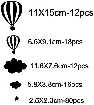 Hot Air Balloons Clouds and Stars Nursery Decor DIY Wall Stickers Bedroom Self Adhesive JW577 (Color 1)-BubblyBeeBaby