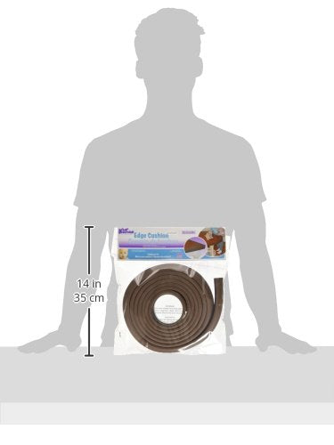 KidKusion Baby Proof Edge Cushion Protector | Made in USA | Foam Rubber Furniture and Fireplace Edge Guard Bumper | Brown | 12 Ft | Tape Included-BubblyBeeBaby