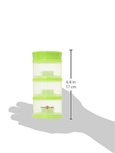 Innobaby Packin' Smart Stackable and Portable Storage System for Formula, Liquid, Baby Snacks and More. 3 Stackable Cups in Lime. BPA Free, 12 Ounce-BubblyBeeBaby