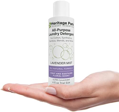Heritage Park Luxury Laundry Detergent | Dermatologist Tested Plant based Natural & Enzyme Laundry Detergent | Sensitive Skin Friendly - Lavender Mist (64 fl oz Refill)-BubblyBeeBaby