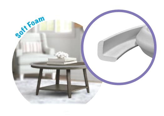 Kidkusion Baby Proof Edge Guards for Safety | Made in The USA | 36 Feet | Soft Gray | Edge Protectors for Furniture, Tables, Fireplaces | Heavy Duty Tape Included-BubblyBeeBaby