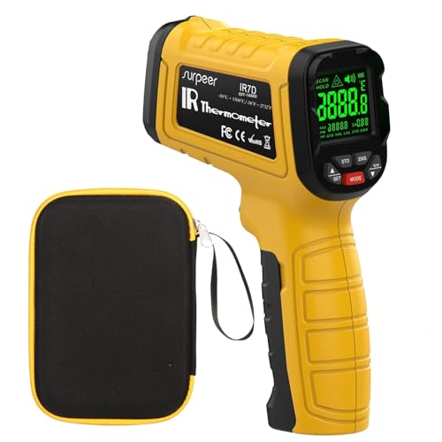 Infrared Thermometer High Temperature Gun -58℉~2732℉, 50:1 Distance Ratio, Digital Laser IR Temp Gun for Cooking, Pizza Oven, Engine, Kilns, Forges, Industry, and Home Repair.-BubblyBeeBaby
