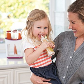 Infantino Disposable Squeeze Pouches - Pack of 50 Disposable Pouches for Portable Homemade semi-Solid Food for Babies and Toddlers, BPA and PVC Free, Freezer Safe-BubblyBeeBaby