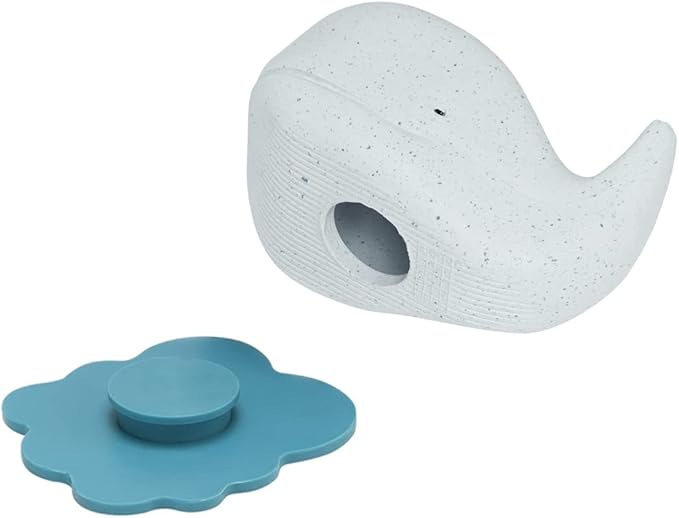 HEVEA Squeeze'n'Splash Whale Bath Toy - Bath Toy for Babies and Toddlers - 100% Natural Rubber, Plant Based, Plastic-Free, BPA-Free-BubblyBeeBaby