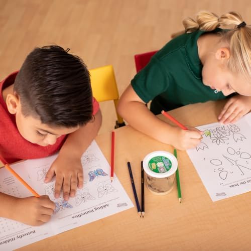 Insect Lore Butterfly Garden with Live Cup of Caterpillars | English and Spanish STEM Activity Journals | 5 Painted Lady Butterfly Baby Caterpillars and Mesh Habitat-BubblyBeeBaby