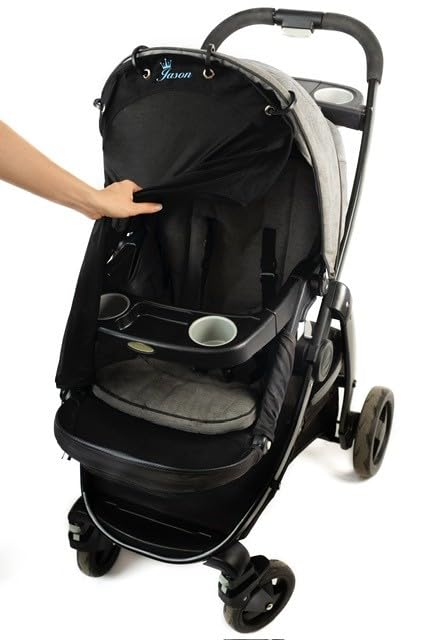 Stroller Sun Shade - Universal UV Protection Cover for Strollers Sunshade with See Through, Clip-On Sun Blocker, Sun Shield for Baby, Breathable Adjustable Fit, Full Coverage, Custom-BubblyBeeBaby