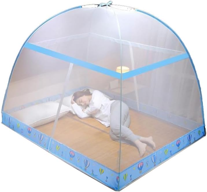 Pop-Up Mosquito Net Tent for Beds, Portable Folding Design with Net Bottom Bedroom and Outdoor Trip for Baby Adults, Easy to Install and Wash for Twin to King Size Bed 79 x71x59 inch (B)