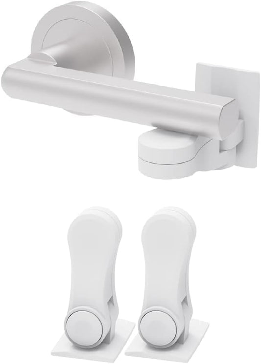Inaya Child Proof Door Lever Lock, Baby Proofing Door Handle Lock, Minimalist Design, 3M Adhesive & No DrillingNeed, Child Safety Door Handle Locks (2 Pack)-BubblyBeeBaby