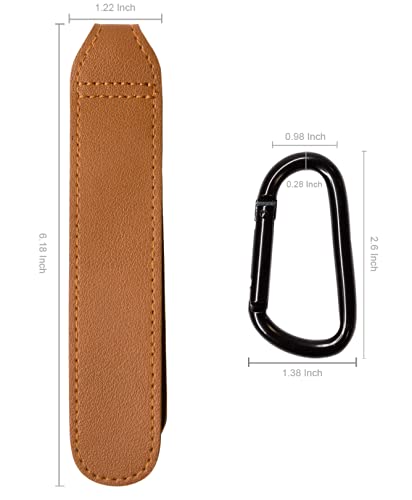 Baby Stroller Hooks Bag Hooks for Hanging Diaper Bags Multipurpose Hooks for Grocery Shopping Bags Premium Vegan Leather Pram Straps 2 Pcs (Brown)-BubblyBeeBaby