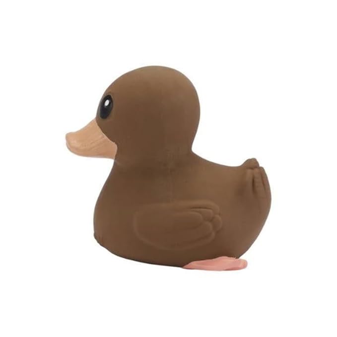 HEVEA Kawan Mini Rubber Duck - 100% Natural Rubber Baby Bath Toy - Eco Friendly, Perfect for Playing, Teething, and Bathing - Mold Free Bath Toys - Choco Latte-BubblyBeeBaby