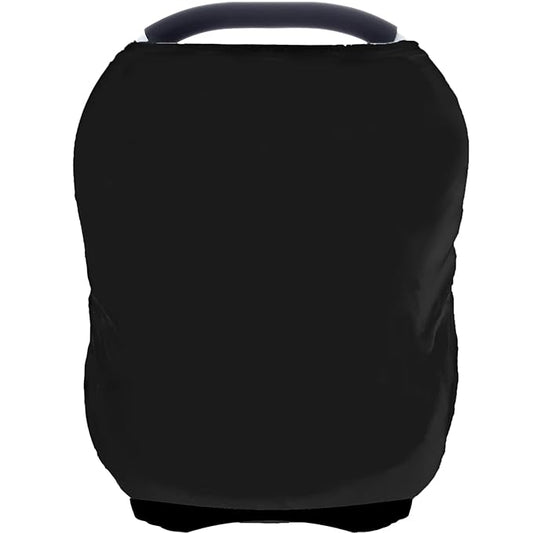 Car Seat Covers for Babies - Multi- use Nursing Carseat Canopy, Breastfeeding Covers, Baby Shower Gifts for Boys and Girls (Pure Black)-BubblyBeeBaby