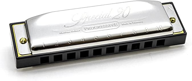 Hohner Special 20 Harmonica - Key of E Flat Bundle with Carrying Case, Key Stickers, Harmonica Beginner Online Manual, and Austin Bazaar Polishing Cloth-BubblyBeeBaby