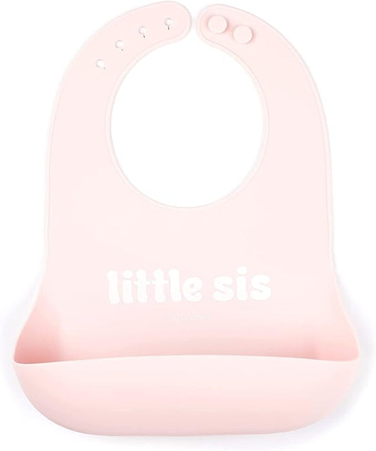 Baby Bib for Eating by Bella Tunno, Waterproof Silicone Bib with Large Food Catcher, Adjustable Fit for Babies 4-12 months & Toddlers 1-3 Years, Boys & Girls, Little Sis-BubblyBeeBaby