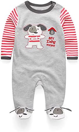 Kiddiezoom Baby and Toddler Boys'Snug Fit Footed One-Piece Romper Jumpsuit Cotton Cotton Footed Outfit-BubblyBeeBaby