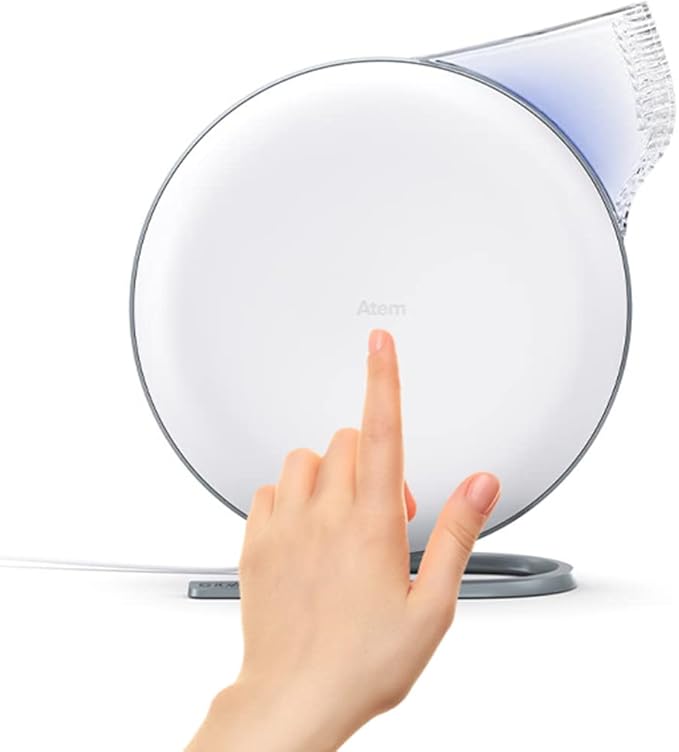 IQAir Atem Desk Air Purifier for Home, Office, Desktop, Small Room up to 150 sq ft, HyperHEPA Filter for Bacteria, Viruses, Allergens, Pets, Asthma, Pollen, Dust, Swiss Design, Made in Germany, White-BubblyBeeBaby