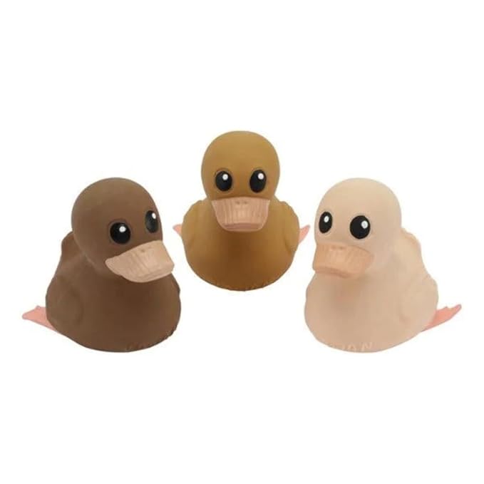 HEVEA Kawan Mini Rubber Duck - 100% Natural Rubber Baby Bath Toy - Eco Friendly, Perfect for Playing, Teething, and Bathing - Mold Free Bath Toys - Choco Latte-BubblyBeeBaby