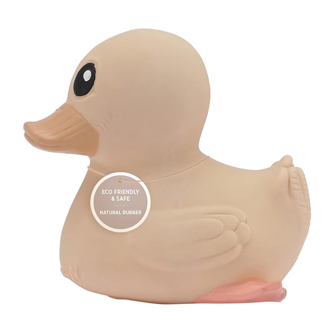 HEVEA Kawan Mini Rubber Duck - 100% Natural Rubber Baby Bath Toy - Eco Friendly, Perfect for Playing, Teething, and Bathing - Mold Free Bath Toys - Sand-BubblyBeeBaby