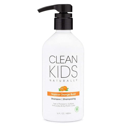 Clean Kids Naturally Tropical Shampoo- EWG Verified, All-Natural, Coconut-free, Gluten-free, Vegan, and Cruelty-free, Paraben-Free (16 Fl Oz, Orange Burst)-BubblyBeeBaby