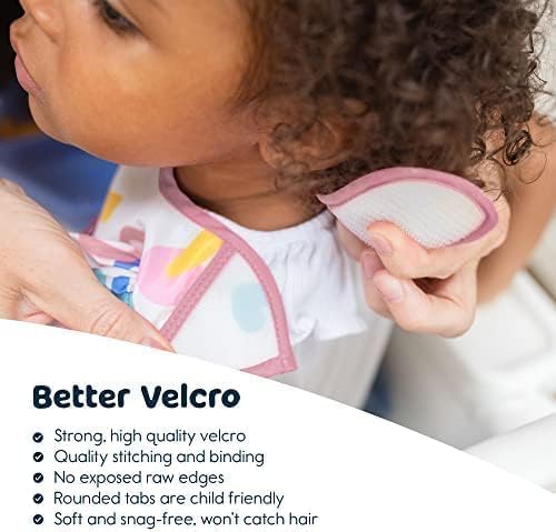 Tiny Twinkle Mess Proof Baby Bibs for Eating | Waterproof, Wipeable Toddler Bibs | Travel Friendly - PFAS, PVC, BPA, Phthalate Free | Baby Food Bibs (3-Pack, Butterfly)-BubblyBeeBaby