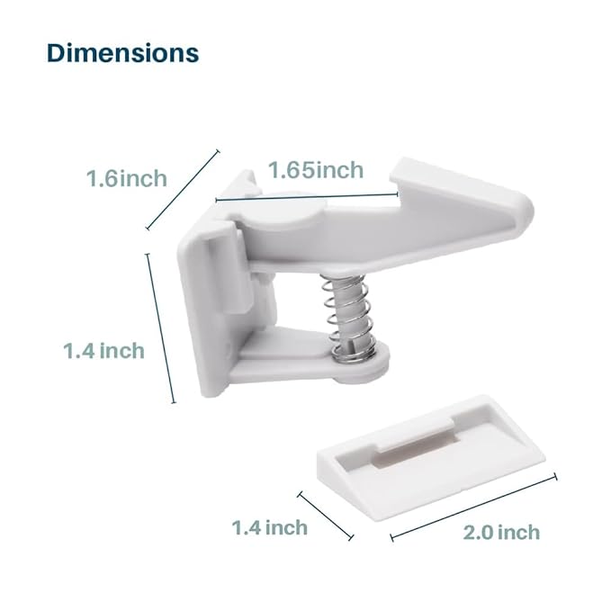 Inaya Cabinet Locks Baby Proofing - Child Proof Drawer Locks - Child Safety Cabinet Latches with 3M Adhesive Easy Installation - No Drilling or Extra Screws (8 Pack)-BubblyBeeBaby
