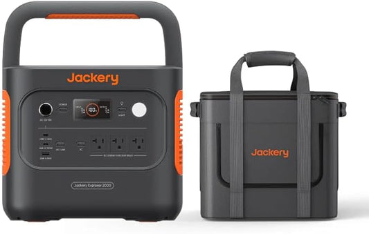 Jackery Explorer 2000 v2 Portable Power Station with Low Temperature Resistant Bag, 2042Wh/2200W LiFePo4 Battery, USB-C 100W Fast Charging for Extreme Cold Condition(-40°F), Power Outages, Emergencies-BubblyBeeBaby
