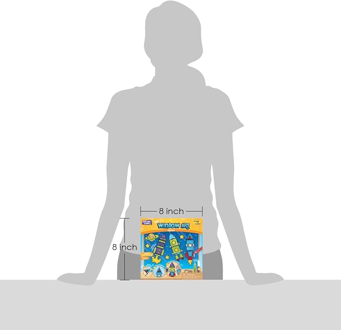 Imagimake Window Art for Kids - Rocket | Suncatcher Kits for Kids, Arts and Crafts for Ages 6-8 | Birthday Gifts for 5 6 7 8 9 10 11 12 Years Old Boys & Girls-BubblyBeeBaby