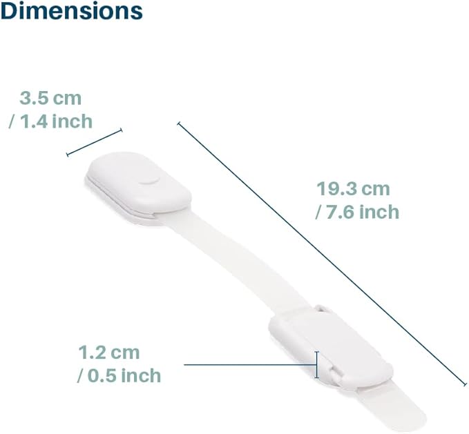 Inaya 16-Pack Child Proof Locks for Cabinet Doors, Drawers, Fridge, Toilet Seat, Dishwasher, Trash Can, Cupboard - 3M Adhesive - No Drilling - Baby Proofing Cabinet Locks-BubblyBeeBaby