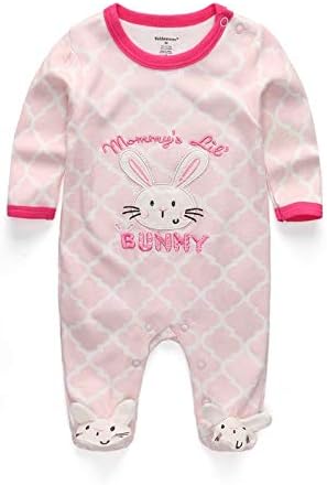 Kiddiezoom Baby and Toddler Boys'Snug Fit Footed One-Piece Romper Jumpsuit Cotton Cotton Footed Outfit-BubblyBeeBaby