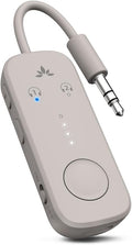 Avantree Relay - Airplane Bluetooth 5.3 Adapter with Qualcomm aptX Adaptive, Supports 2 AirPods or Headphones, 20Hr Playtime, 3.5mm AUX Wireless Audio Transmitter for Travel Flight, Airline, Gym